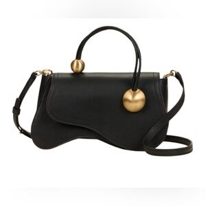 Cult Gaia Kazia Leather Crossbody Bag in Black REGULAR SIZE